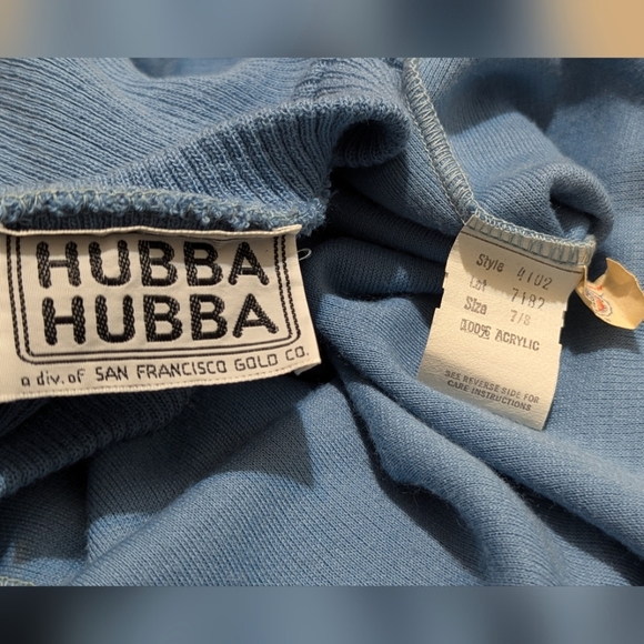 Vintage 70's Hubba Hubba Women's 7/8 Cerulean Blue Long-Sleeve Maxi Knit Dress - Picture 9 of 11